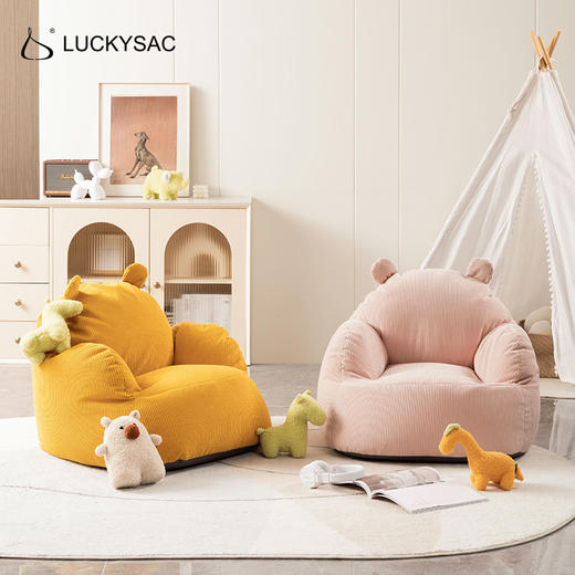 LUCKYSAC泰迪熊儿童公仔沙发柔软阳台卧室休闲宝宝阅读可爱座椅单人小沙发猫窝 商品图3