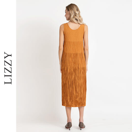 LIZZY 优雅高级感褶皱通勤休闲舒适背心连衣裙8032 商品图3