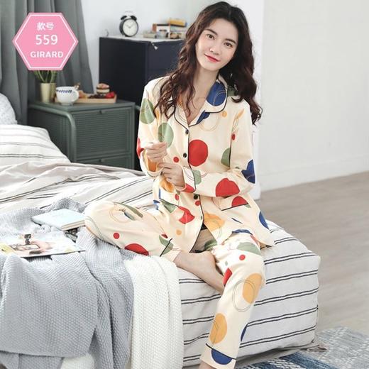 【20色！】棉质高档睡衣女春秋季长袖韩版休闲家居服大码套装月子服 商品图12
