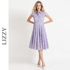 LIZZY优雅赫本风气质翻领收腰文艺范大摆蕾丝连衣裙8013 商品缩略图1
