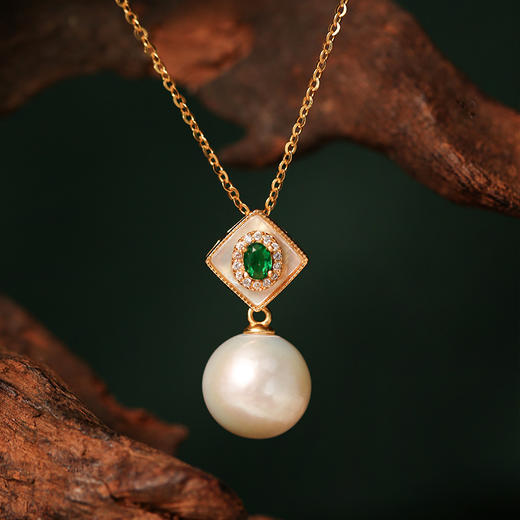 Manreya玛芮雅套装“绿野仙踪” 爱迪生珍珠项链耳环套装女气质新款 商品图4