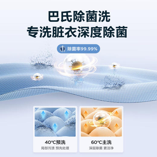 美的（Midea）滚筒洗衣机全自动 V33 洗衣机带烘干洗烘一体机 除菌净螨 简尚系列 超薄款 10公斤 MD100V33WY 商品图6