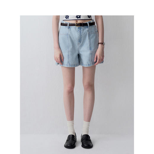 TeenieWeenie小熊简约牛仔短裤女夏季女牛仔裤TTTF242505T 商品图1