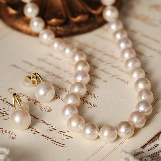 MANREYA玛芮雅“繁花银镀白金爱迪生珍珠耳夹项链礼盒套装没耳洞也能戴，《蘩花》汪小姐同款 商品图8