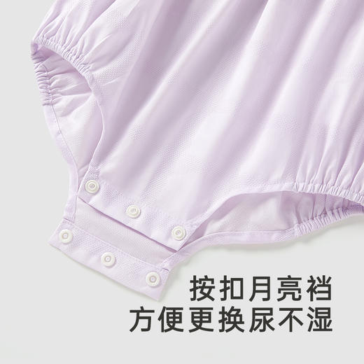 英氏婴儿衣服女宝宝纯棉哈衣短袖蝴蝶结连体衣夏季薄款包屁衣 商品图3