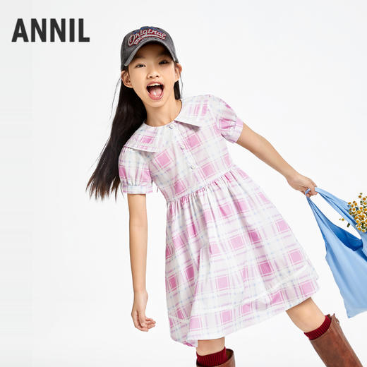 女童短袖连衣裙夏新款纯棉吸湿透气清新甜美洋气安奈儿童装EG423120 商品图2