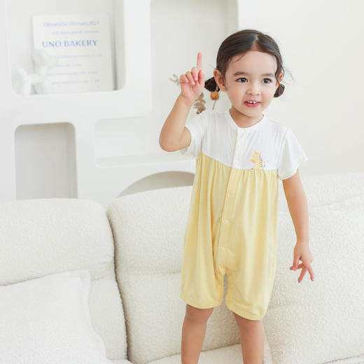 棉果果夏季新品5A抗菌纯棉对开连体衣M201722224377 商品图0