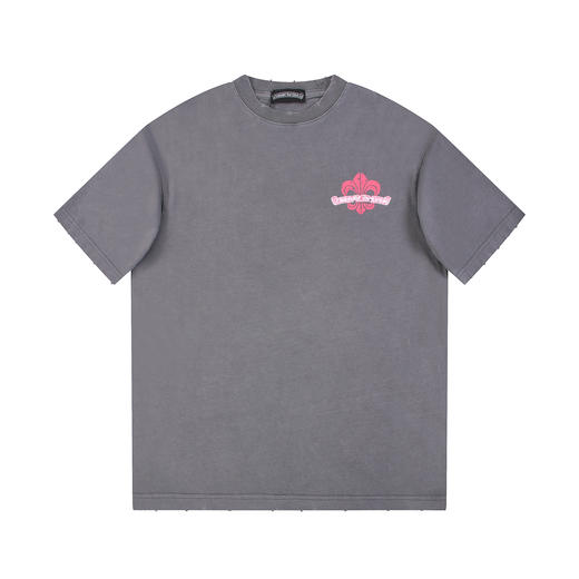 CH 2024夏新款 经典马蹄元素 洗水做旧磨破 OVERSIZE圆领短袖T恤 男女情侣款 Z-11606 商品图4