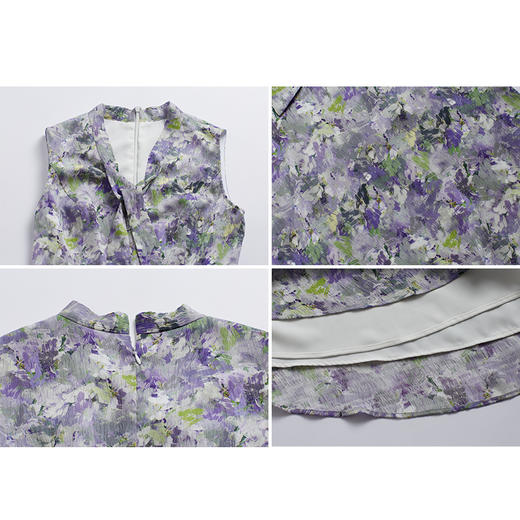 司歌印花背心连衣裙油画显瘦EA891226X 商品图1