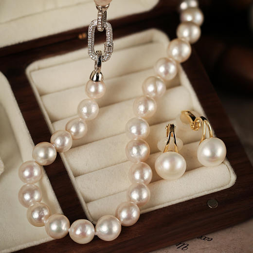 MANREYA玛芮雅“繁花银镀白金爱迪生珍珠耳夹项链礼盒套装没耳洞也能戴，《蘩花》汪小姐同款 商品图12