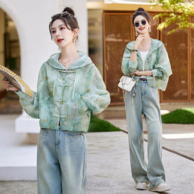 时尚新中式，防晒重工刺绣连帽外套HR-GJC9230