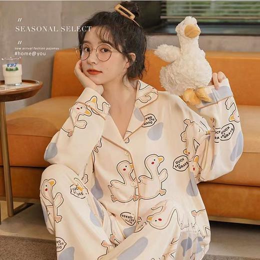 【20色！】棉质高档睡衣女春秋季长袖韩版休闲家居服大码套装月子服 商品图3