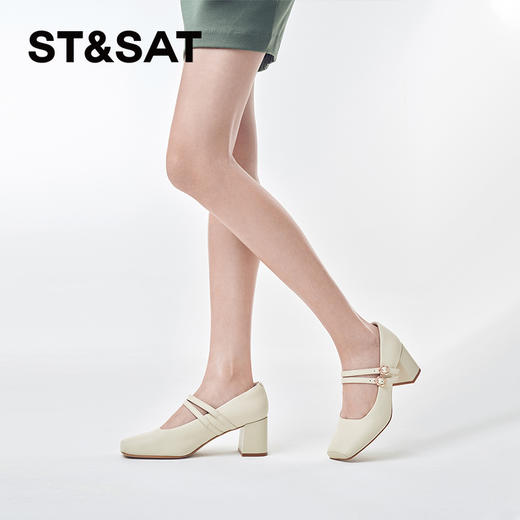 星期六简约方头粗跟玛丽珍SSC1111095 商品图4