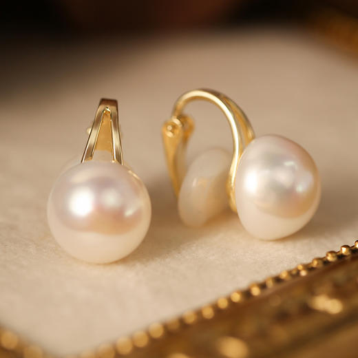 MANREYA玛芮雅“繁花”高定款超大点位淡水ak珍珠耳夹项链礼盒套装没耳洞也能戴，《蘩花》汪小姐同款 商品图7