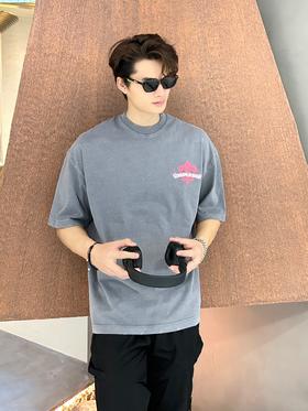 CH 2024夏新款 经典马蹄元素 洗水做旧磨破 OVERSIZE圆领短袖T恤 男女情侣款 Z-11606