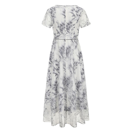 司歌网纱印花连衣群短袖圆领显瘦EA891341 商品图3