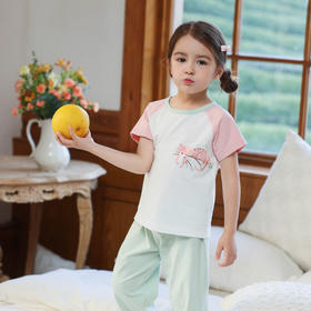 棉果果夏季新品5A抗菌纯棉80-130码女童套头T恤M221140224354