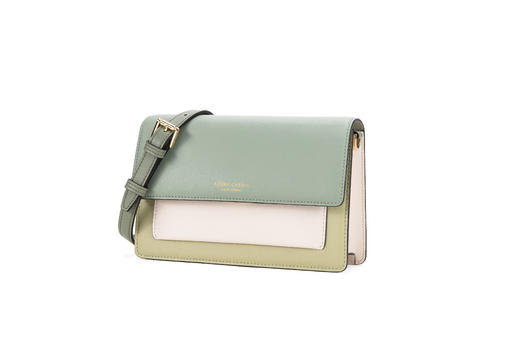 PIERRE CARDIN‘都市时尚’系列时髦拼接色牛皮包女士单肩斜挎包 商品图3