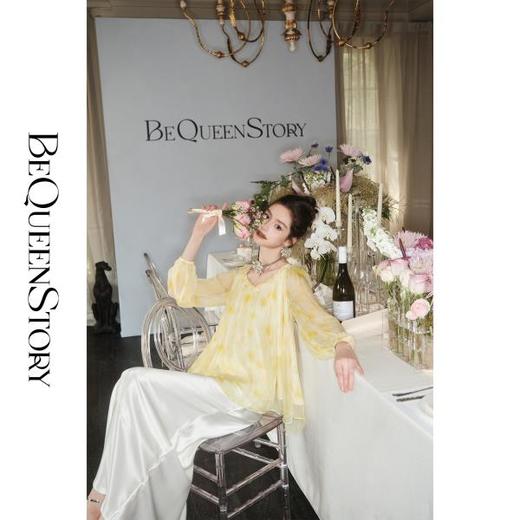 【孤品样衣，不退不换】【胭脂繁花】浪漫慵懒舒适凉爽印花插肩袖宽松桃心领上衣 商品图3