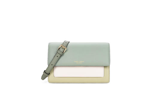 PIERRE CARDIN‘都市时尚’系列时髦拼接色牛皮包女士单肩斜挎包 商品图2