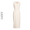 LIZZY早秋新款优雅气质通勤修身显瘦V领包臀开叉无袖连衣裙 商品缩略图4