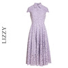 LIZZY优雅赫本风气质翻领收腰文艺范大摆蕾丝连衣裙8013 商品缩略图4