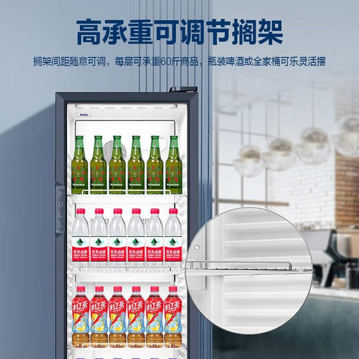 海尔冰柜商用展示柜立式冷藏柜保鲜大容量商超便利店水果饮料冷柜 SC-309J丨 280L 商品图1