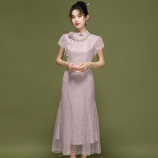 优雅气质，改良旗袍连衣裙OY-24169 商品图0