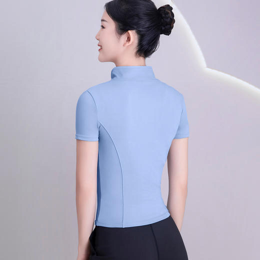 BWELL立领前拉链修身短袖运动外套BWY7590 商品图1