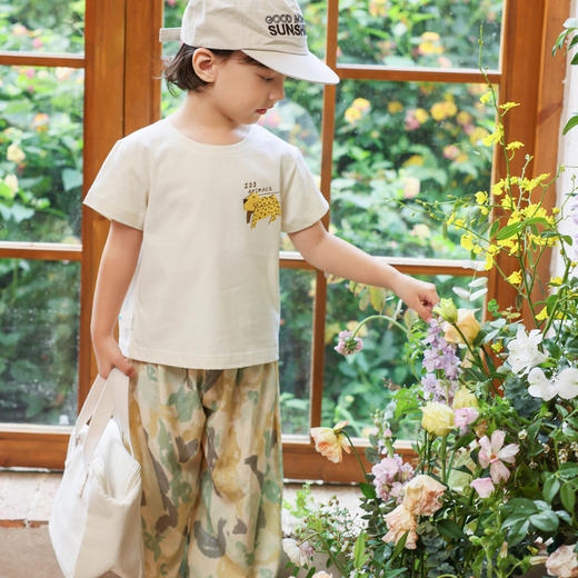 棉果果夏季新品男童爽滑梭织九分裤M212208324288 商品图2