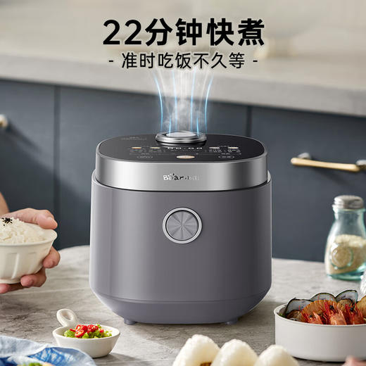 小熊（Bear）电饭煲迷你小型智能家用1-2人 柴火饭米饭微压多功能预约配蒸笼2人用电饭锅 【DFB-C16Q1碧玺灰】 1.6L 商品图1