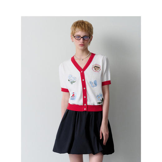 TeenieWeenie小熊卡通毛针织开衫女夏季女毛衫TTCK242511T 商品图1