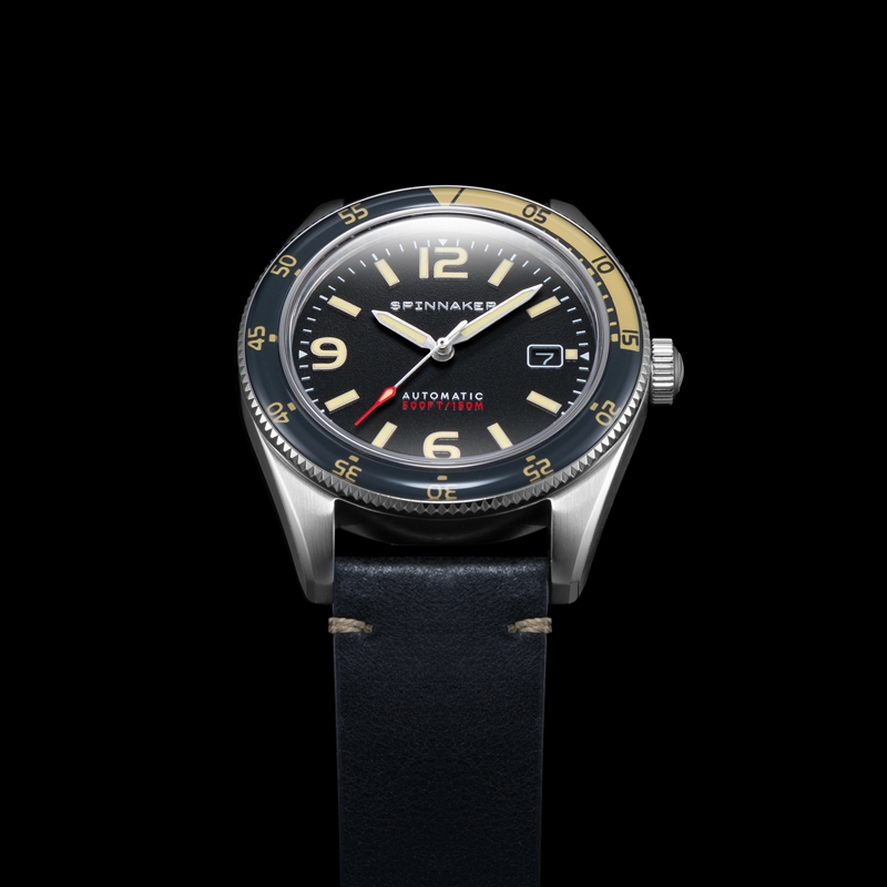 英国SPINNAKER三角帆FLEUSS双色圈潜水机械表男士复古水鬼SP5055