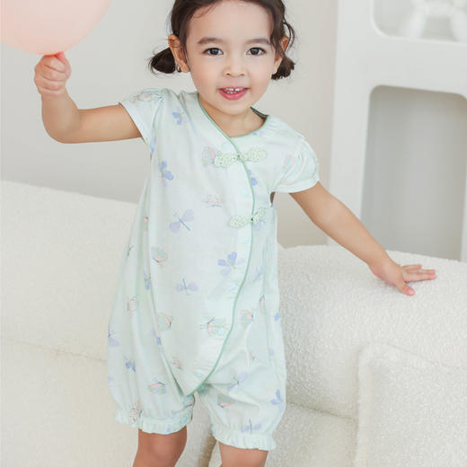 棉果果夏季新品纯棉女童国风连体衣M222720424203 商品图0