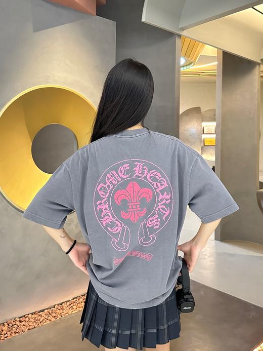 CH 2024夏新款 经典马蹄元素 洗水做旧磨破 OVERSIZE圆领短袖T恤 男女情侣款 Z-11606 商品图3