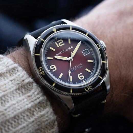 英国SPINNAKER三角帆复古自动机械潜水男士手表FLEUSS夜光水鬼 商品图3