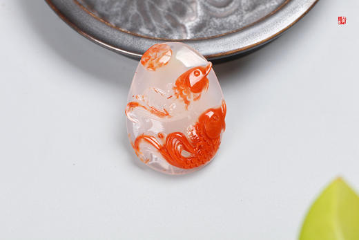 南红冰飘【锦鲤跃龙门】吊坠， 配精美挂绳 商品图1