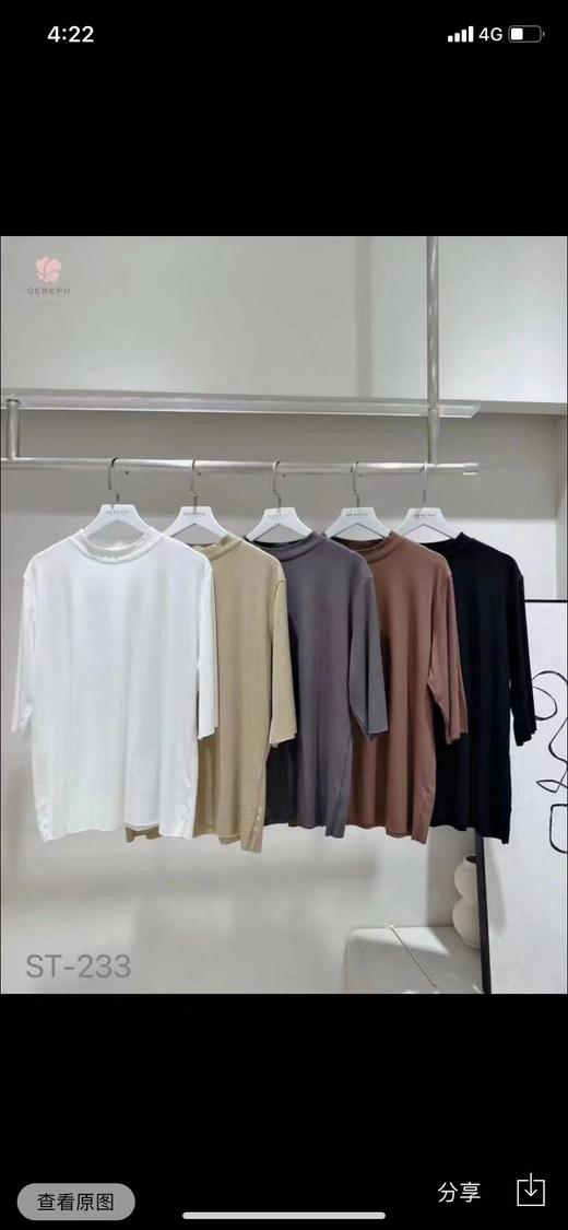 4F 厚木（吉利富）细条中袖打底衫 商品图0