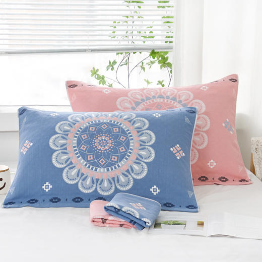 【透气舒适枕巾！多色可选！】24新款枕巾三层纱布成人儿童全棉家用情侣加厚吸汗枕头巾-24XPXH032 商品图2