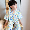 【59.9/2套 】韩系痞帅风破卡棉空调服套装家居服男女宝宝夏季棉绸防蚊套装90-160cm 商品缩略图4