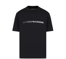 E ARMANI T恤衫男  3D1TG31JPZZ-0057 DRAWING BLACK.
