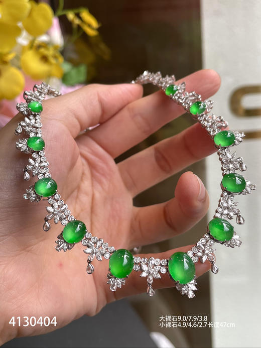 玻璃种木那蛋面套链【4130404】具体价格微信咨询 商品图5