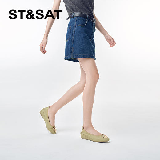 星期六优雅花扣坡跟鞋SSC111130I 商品图7