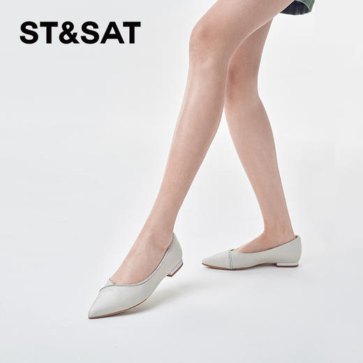 星期六优雅尖头钻条平底单鞋SSC1111523 商品图6