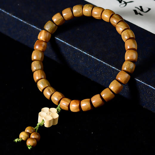 【名族风新款手串】2024新款绿檀花梨木紫檀竹节单圈民族风夜光永夜款跑环手串-24XPXH026 商品图14