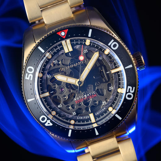 新款|英国SPINNAKER三角帆镂空自动机械表40毫米复古潜水夜光5095 商品图2