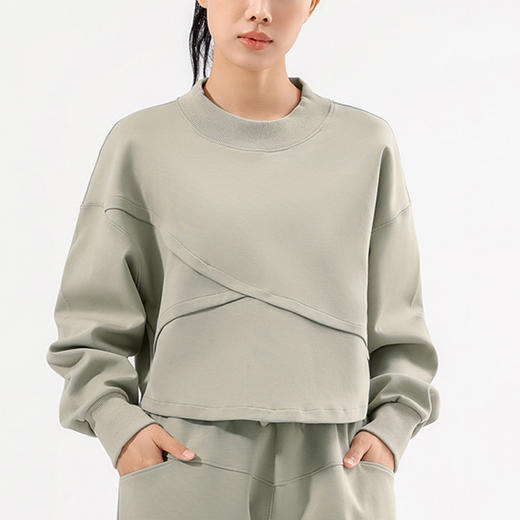 BWELL前交叉螺纹领长袖卫衣BWY7585 商品图4