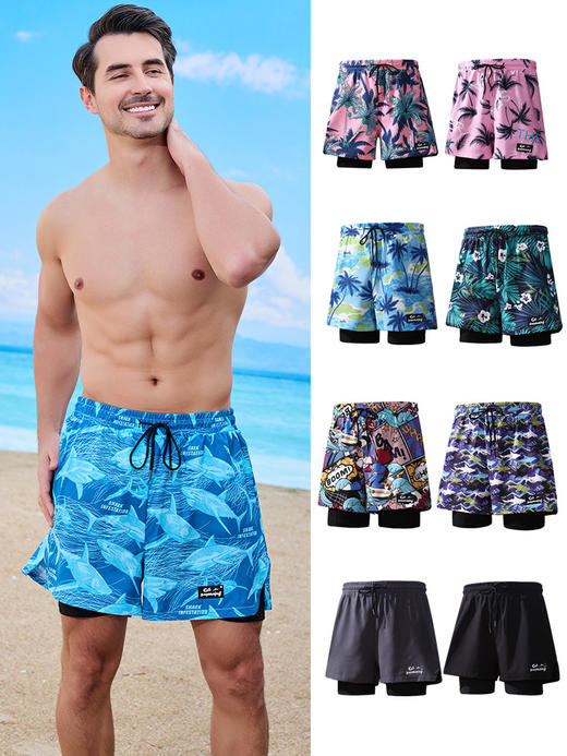 【速干透气，柔软亲肤】清凉一夏沙滩泳裤防尴尬新款速干，大码平角泳衣 泡温泉沙滩裤， 男女士高弹游泳裤！-QQ 商品图3