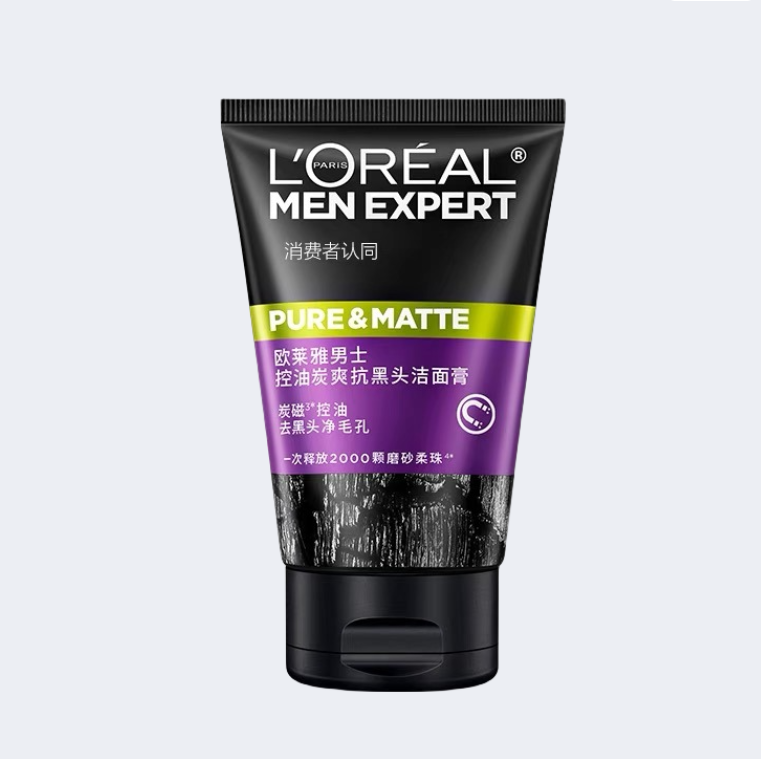 【买一送一】欧莱雅男士控油炭爽/深层净化/控油净痘/洁面膏100ml