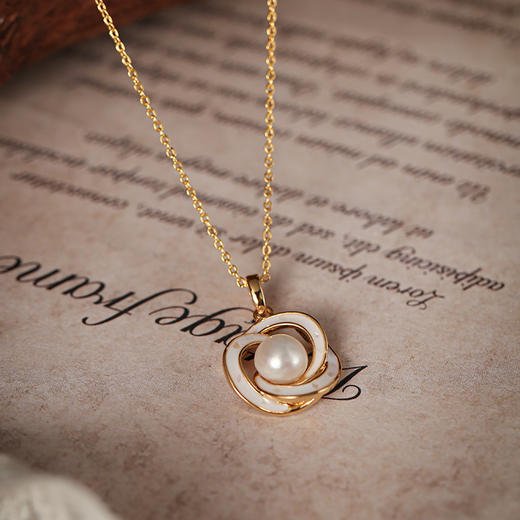 MANREYA玛芮雅“山茶雪韵”天然淡水珍珠三件套耳夹耳钉项链戒指没耳洞也能戴 商品图7